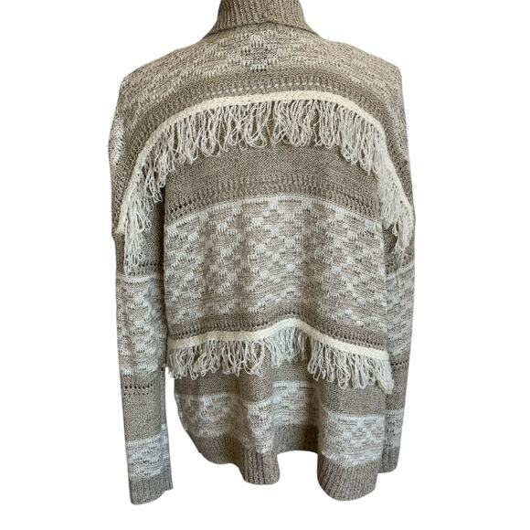 Natural Reflections Cardigan Women's Size XL Beige Neutral Fringe Boho Coastal - Picture 5 of 12
